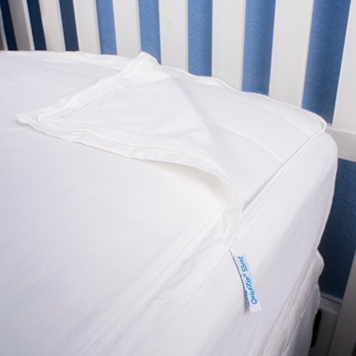 QuickZip Twin Fitted Sheet, White - 1 Zip-On Sheet + 1 Drop-In Base - Fully Surrounds Mattress for Total Security