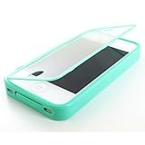 Thousand Eight(TM) For Apple iPhone 4 4S TPU Wrap Up Skin Case Cover w/ Built in Screen Protector + [FREE Touch Screen Stylus](Fashion wrap up Teal) (green) (green 11)