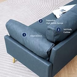 Vonanda Fabric Sofa, Blue Couch Upholstered