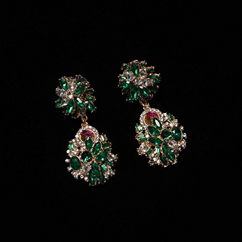 Holylove Green Retro Style Statement Necklace Bracelet Earrings for Women Novelty Jewelry Set 1 with Gift Box-8041BGreen Set - Thumbnail 4