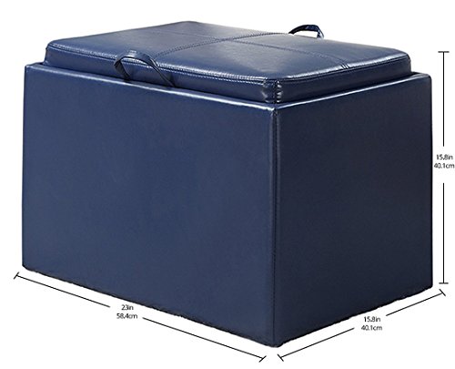 Convenience Concepts Designs4Comfort Modern Accent Storage Ottoman - Thumbnail 5