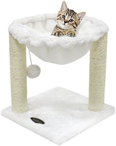 CUPETS Pet Products Cat Activity Trees Pet Furniture Toy Bed House Cat Perch House Cat Tree Scratcher White