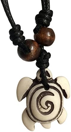 Adeley Sea Turtle with Adjustable Cotton Cord Surfer Necklace Beach Hawaiian Style