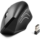 Wireless Mouse, Anker Ergonomic USB 2.4G Wireless Vertical Mouse with 3 Adjustable DPI Levels 800 / 1200 / 1600 and Side Controls, Black