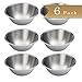 Set of 6 - Stainless Steel Mixing Bowls - 6.5