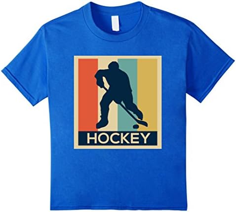 Kids Vintage Hockey Shirt - Cool Retro Shirt 12 Royal Blue