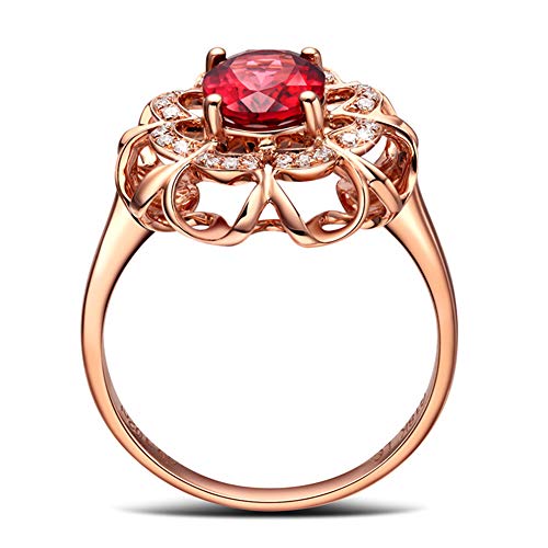 DesirePath Ladies Luxurious Charming Gemstone Diamond Anniversary Promise Wedding Band Engagement Ring Rose Gold