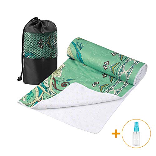 Aqui Legend Hot Yoga Towel, Extra Thick Super Absorbent Yoga Towel, Non Slip Waffle Texture, Perfect Size for Mat – Ideal for Gym Hot Yoga & Pilates (Flowering, 72″×24″)