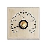 ALEKO WJ03 Fahrenheit Square Thermometer for Sauna Handcrafted from Finnish Pine