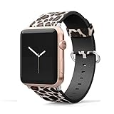 Leather Band Compatible for iWatch 38mm 40mm Strap Pattern Printed Replacement Wristband for Apple Watch Band Smartwatch Series 4 3 2 1 Version (Leopard, 38mm/40mm)