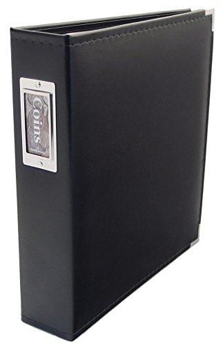 Allure Leather Coin and Currency Collecting Bundle - Album with plastic pages for 300 coins plus 20 paper bills - Includes 200 coin flips - Premium binder looks and feels great, expandable