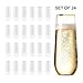 Plastic Champagne Flutes with GOLD RIM SET OF 24 | 9 Oz STEMLESS | Disposable | BPA-FREE | Shatterproof | Clear Toasting Glasses | Recyclable | Perfect for Weddings Party Events Holidays