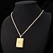 U7 Women 18K Gold Plated Photo Locket Necklace with Rolo Chain 22 Inch Rectangle Allah Pendant Muslim Jewelry