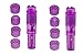 Finever Pocket Rocket Mini Beauty Facial Massager Full Body Relax Toy 4 Heads 2PK Purple