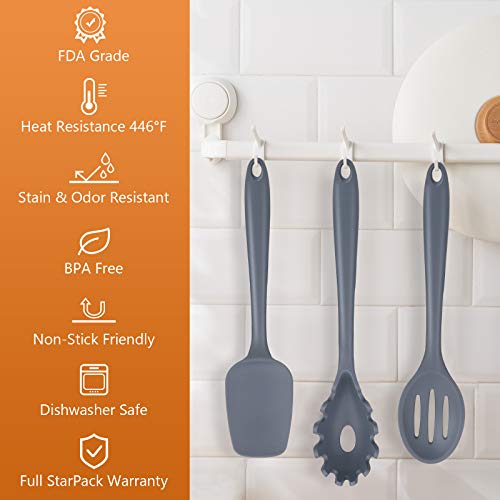 Kitchen Utensils Set，15pcs Dishwasher Safe Silicone Cooking Utensils Set ，Non-stick Kitchen Utensils，446°F Heat Resistant Cooking Utensils(BPA Free)