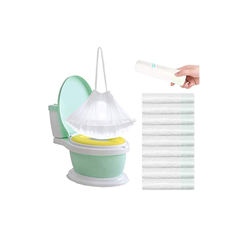 100 Pack Potty Chair Liners with Drawstring,Toilet Seat Potty Bags Cleaning Bag for Kids Toddlers,Baby Training Seat