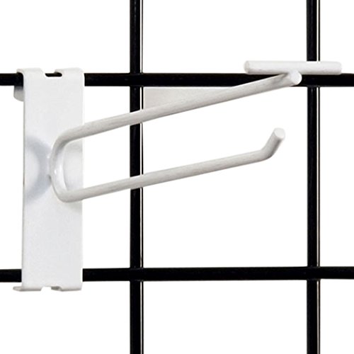 KC Store Fixtures A04762 Gridwall Scanner Hook, 8", White (Pack of 100)