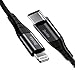 BENKS USB C to Lightning Cable [MFi Certified] Nylon Braided Fast Charging Cable Fit for iPhone12 pro max/mini/11 Pro Max/X/XS/Xs Max/SE (2nd Generation), iPad/Used with Power Delivery(0.25M)