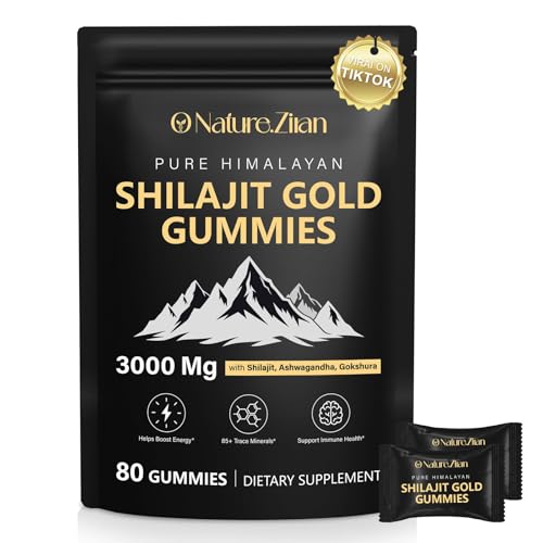 Shilajit Gummies for Men & Women - Shilajit Gold Gummies Rich In Ashwagandha, Gokshura with 85+ Minerals, Authentic Flavor,Organic, Zero Sugar & Vegan, 100% Natural - 80 Count (80 Count (Pack of 1))