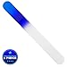 Bona Fide Beauty Glass Nail File - 1 Piece Aqua/Cobalt Czech Crystal Glass Large Nail File for Women & Men - Designed for Manicure & Pedicure Nail Care