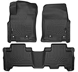 Husky Liners 99571 Black Weatherbeater Front & 2nd Seat Floor Mats Fits 2014-19 Lexus GX460, 2013-19 Toyota 4Runner