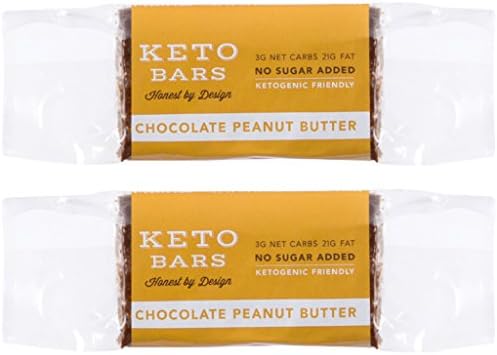 Keto Bars Fat Bombs Snacks (Chocolate Peanut Butter, 2 Bar Sampler)