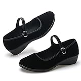 Sibba Women's Mary Jane Round Toe Platform Wedges