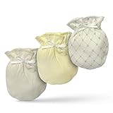 Brooklyn Bamboo 3 Pair Newborn No Scratch Mittens Organic Hypoallergenic Bamboo Softer And Better For Baby Than Cotton Boys & Girls Perfect For Unisex Baby Infant And Toddler Layette Sets And Baby Registry And Gift Basket Sets