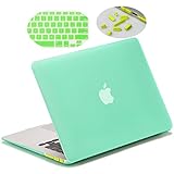 LENTION Hard Case for MacBook Air (13-inch, Mid 2009 to 2017) - Model A1369 and A1466 - (Previous Generation), with Keyboard Cover and Port Plugs, Matte Finish Case with Rubber Feet (Frost Green)