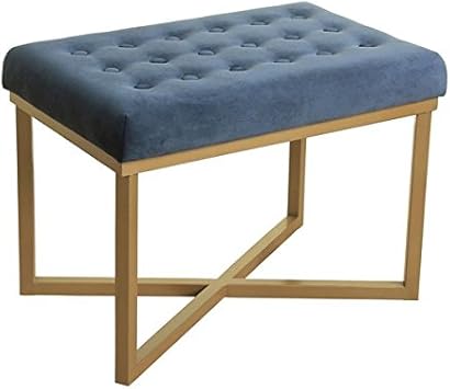 Amazon Com Rectangular Ottoman With Midnight Velvet Tufted