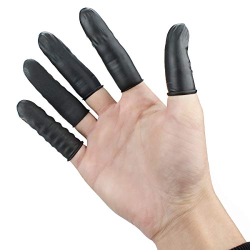 Electrical Buddy Disposable Black Latex Finger Set Rubber Fingertip Protection Finger Glove Art Latex Tissue 200PCS Finger Cover