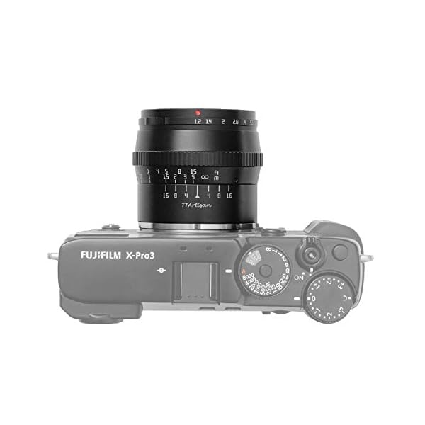 TTARTISAN 50mm F1.2 Objektiv APS-C MF für Fuji X Mount Kameras X-A1 X-A10 X-M1 X-M2 X-H1 X-T1 X-T10 X-T2 X-T20 X-T3 X-T4 X- T100 X-T200 X-T30 X-PR01 XS10 und mehr.(schwarz) – Bild 4