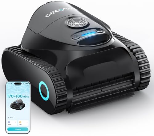 C1 Poolroboter Akku Boden und Wand, Wasserlinie, Doppelfilter, 7 Reinigungsmodi, 180 Minuten Laufzeit, Poolreiniger mit App, Starker Poolsuager Akku für Pools bis zu 150 m²