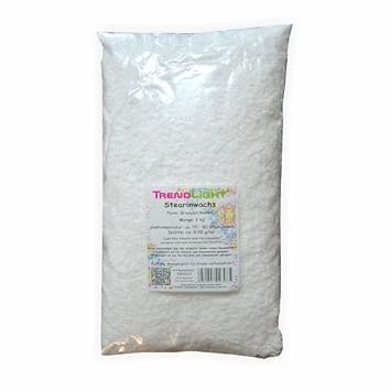 TrendLight 890019-2 Stearin rein pflanzlich zum Kerzen herstellen, 2 kg, weiß