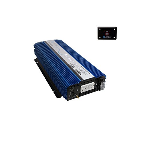 Aims PWRI300012120S 3000 Watt 12V Pure Sine Wave Power Inverter Bundle with Inverter and Remote Switch (2 Items)