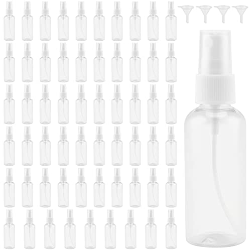 MANCHAP 60 Pack 2oz Plastic Spray Bottles with Caps, Clear Mini Fine