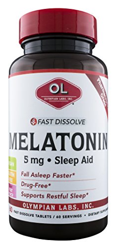 Olympian Labs Melatonin Fast Dissolve Supplement, 5mg, 60 Count