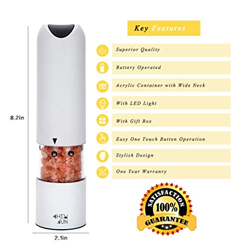 Premium Electric Salt and Pepper Grinder Set of 2Adjuatable Ceramic
