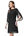 GRACE KARIN Women Casual 3/4 Sleeve Work Dress Loose Tunic Chiffon Dress Plus Size Black XXL