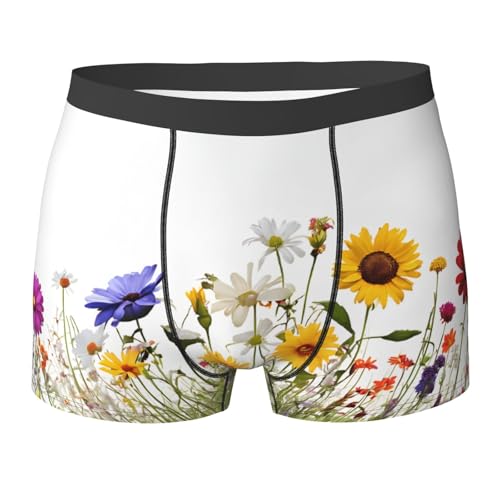 SYHEART Iris Flower Butterfly Print Men'S Boxer Briefs With Elastic Comfort Fit Design For All-Day Wear
