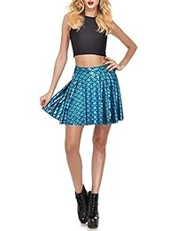 Falda acampanada con estampado de sirena y escamas de pescado elástico de Alaroo para dama S-4XL