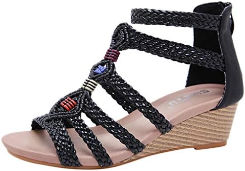 black bohemian sandals