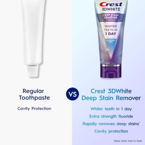 Crest Pasta Dental 3D Brilliance Deep Stain Remover Dazzling Mint - 21 Oz Blanco