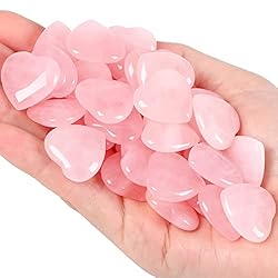 20 PCS Rose Quartz Heart Crystal Natural Polished