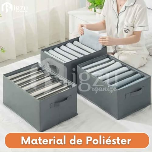 Kit C/2 Organizadores de Roupas C/7 Divisórias de Poliéster com Alças | Respirável, Dobrável, Lavável - Ideal para Guarda-Roupas, Closet, Gavetas | Marca Bigzu®