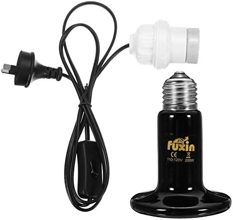 VietRattan LED Bulbs & Tubes - E27 Socket Infrared Ceramic Heat Emitter Reptile Pet Brooder Lamp Bulb Holder EU/US/AU Plug Alloy Black 110V/220V 1 PCs