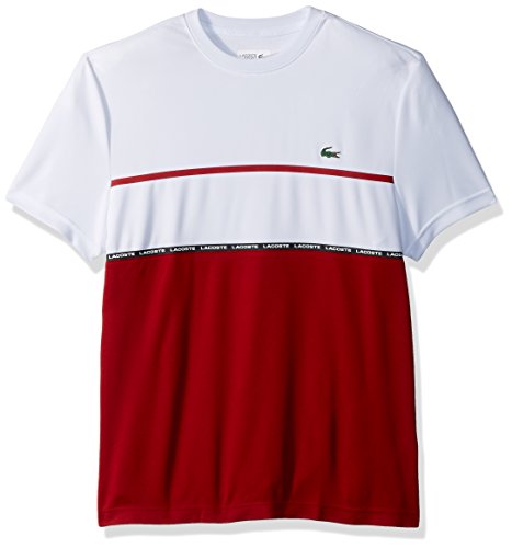 Lacoste Men's Tennis Short Sleeve Tech Pique Chest Tape Detail T-Shirt