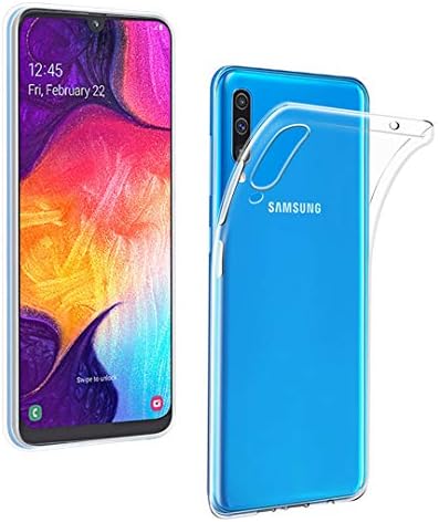 Qosea Case for Samsung Galaxy A50 Compatible Crystal Clear TPU Ultra Thin Anti-Scratch Shockproof Protective Cover - Transparent