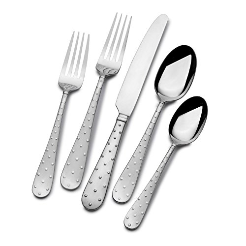 Towle Everyday Pointelle 20Piece Stainless Steel Flatware Set, Service
