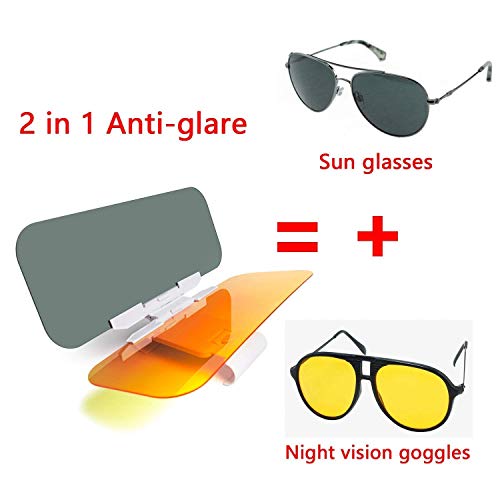 SAILEAD 2 in 1 Car Sun Visor, [New Version] Day Night Anti-Glare Visor Sun Visor Extender, Universal Car Visor Blocker, Night Vision Anti-Dazzle Windshield Driving Visor - Thumbnail 4